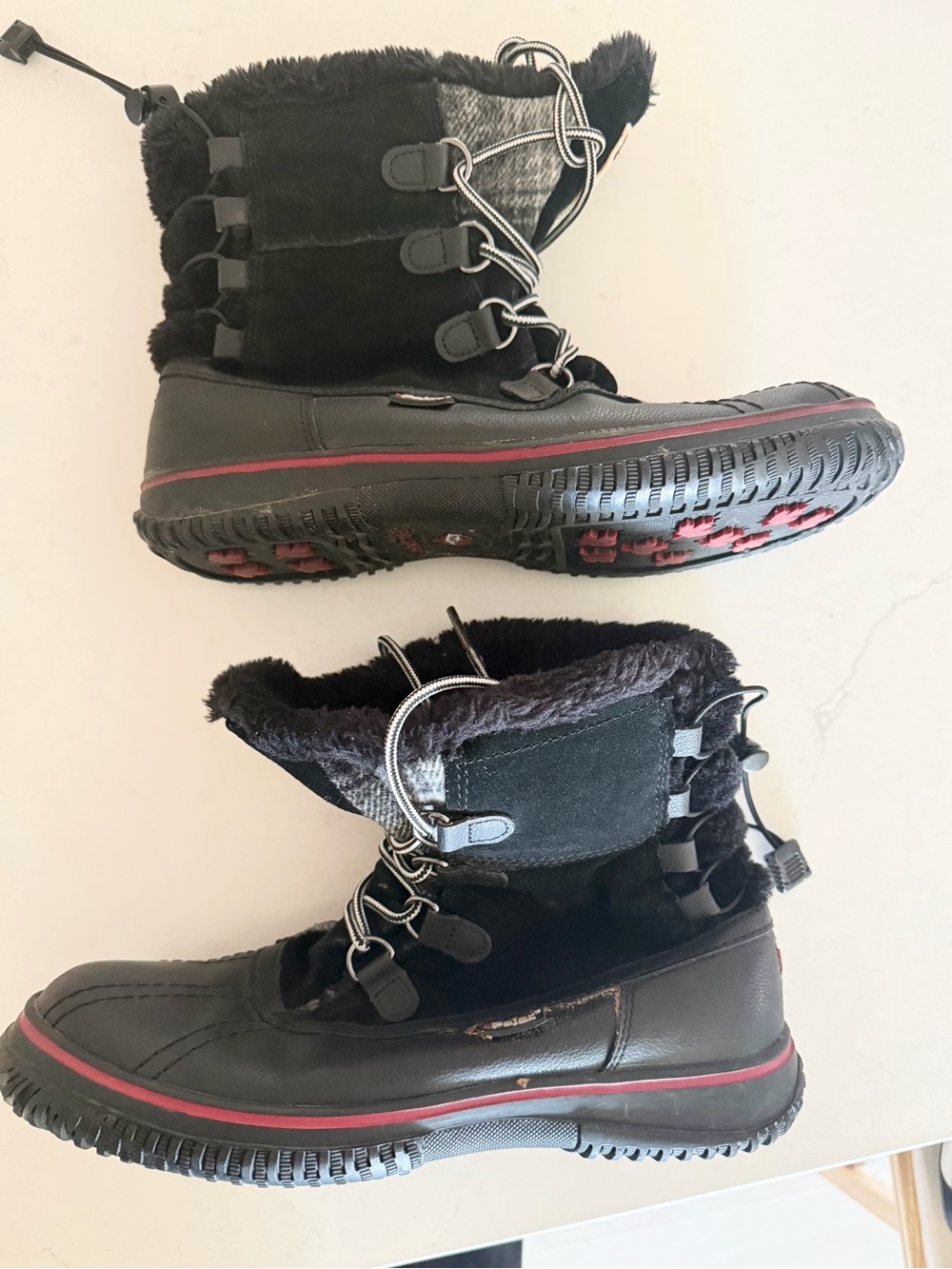 PAJAR ICELAND WATERPROOF BLACK
LEATHER/SUEDE SHORT lace up snow boot 9/9.5 40